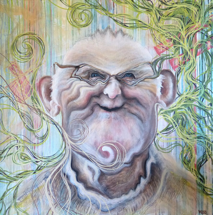 Aufgedreht und verzwirbelt - 90 x 90cm, Acryl auf Leinwand   290.00 €