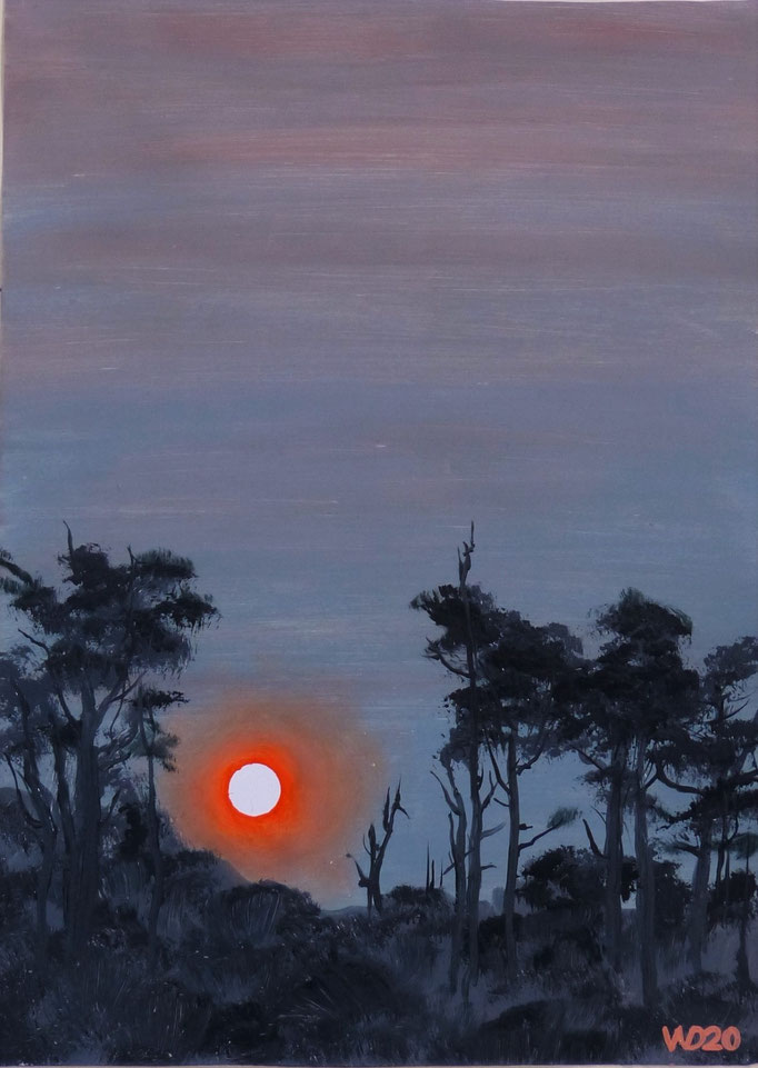 Sunset 28 - 24 x 33 cm  Ölfarbe auf Papier   45.00 €