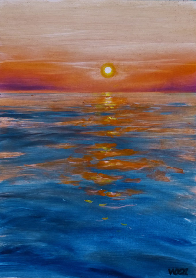 Sunset 84 - 24 x 33 cm  Ölfarbe auf Papier   45.00 €