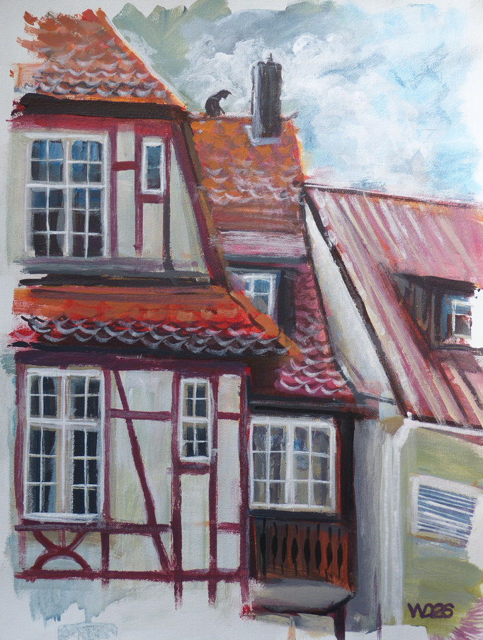 Kirchenplatz 2 - 40 x 52 cm  Acrylfarbe auf Leinwand  150.00 €
