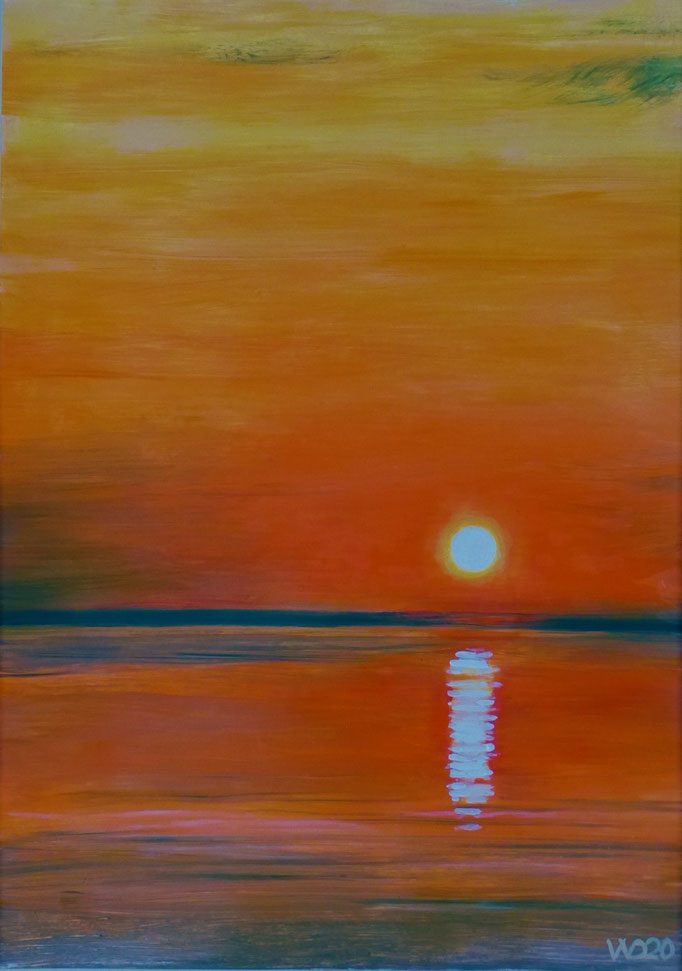 Sunset 20 - 24 x 33 cm  Ölfarbe auf Papier   45.00 €
