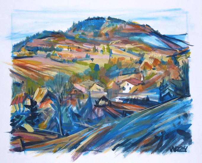 Lauf (Baden) - 44 x 54 cm   Acrylfarbe auf Leinwand  70.00 €