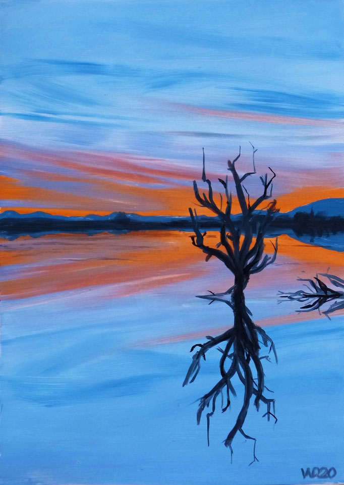Sunset 37 - 24 x 33 cm  Ölfarbe auf Papier   45.00 €