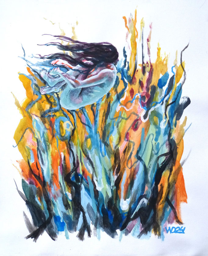 Farbige Träume 14 - 44 x 54 cm   Acrylfarbe auf Leinwand  140.00 €