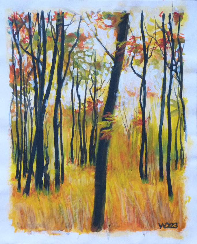 Jungbäume - 44 x 54 cm  Acrylfarbe auf Leinwand   70.00 €