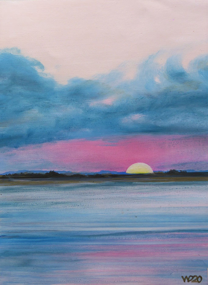Sunset 67 - 24 x 33 cm  Ölfarbe auf Papier   45.00 €