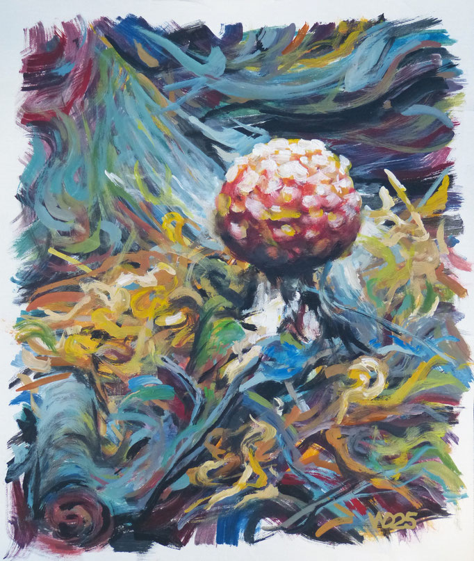 Fliegenpilz - 46 x 55 cm  Acrylfarbe auf Leinwand  130.00 €