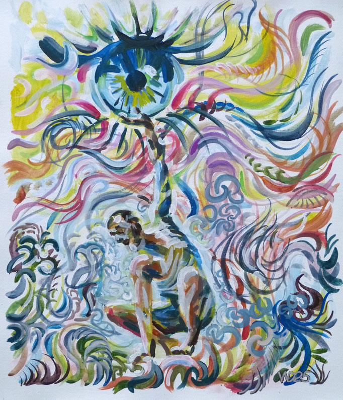 Mann mit Iris - 46 x 55 cm   Acrylfarbe auf Leinwand  190.00 €