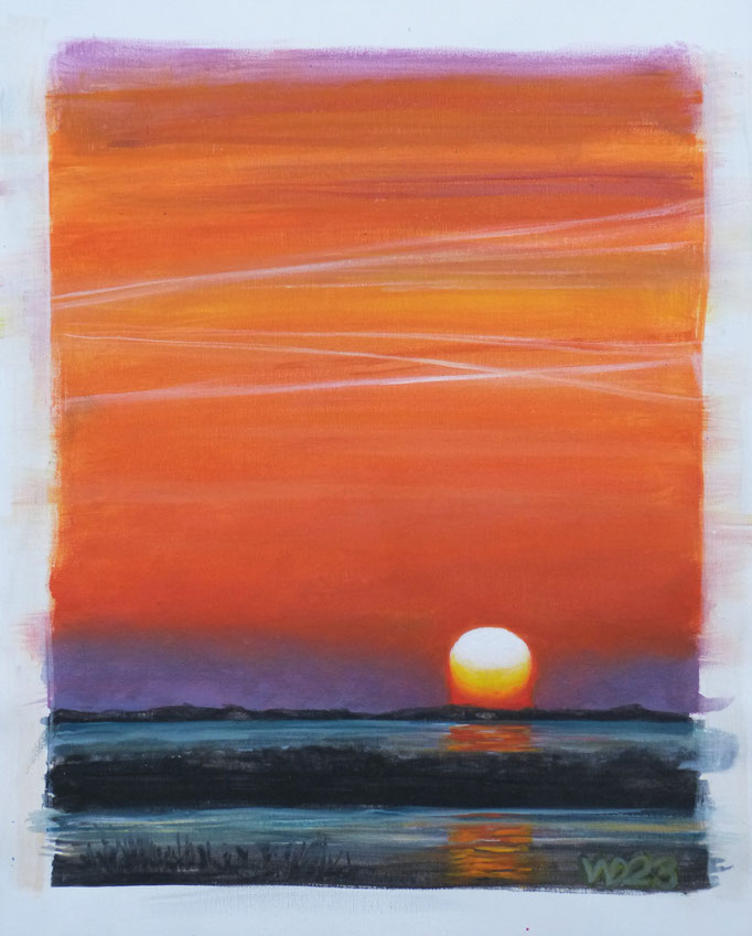 Sunset 90 - 44 x 54 cm  Acrylfarbe auf Leinwand   60.00 €