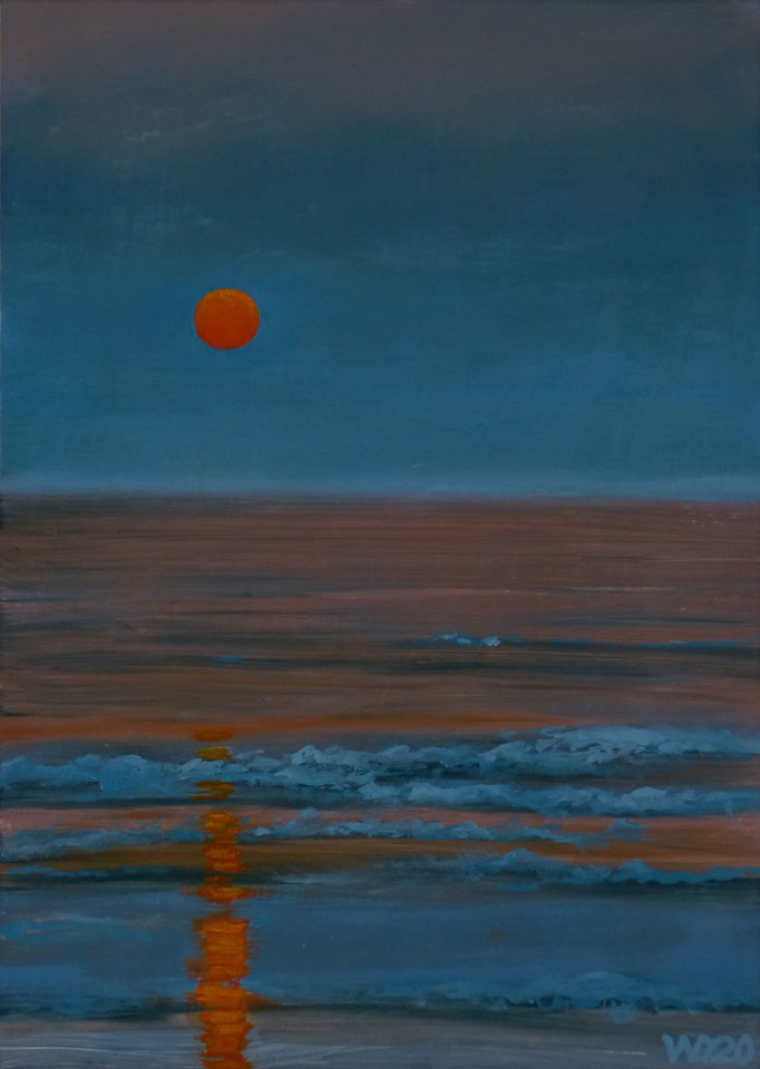 Sunset 19 - 24 x 33 cm  Ölfarbe auf Papier   45.00 €