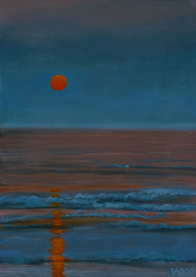 Sunset 19 - 24 x 33 cm  Ölfarbe auf Papier   45.00 €