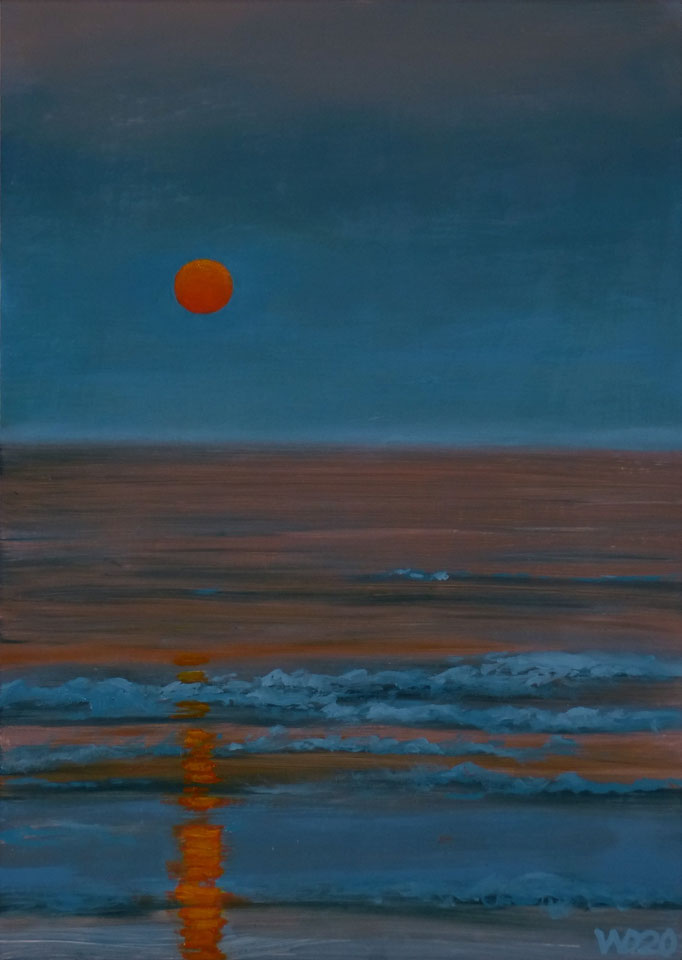Sunset 19 - 24 x 33 cm  Ölfarbe auf Papier   45.00 €