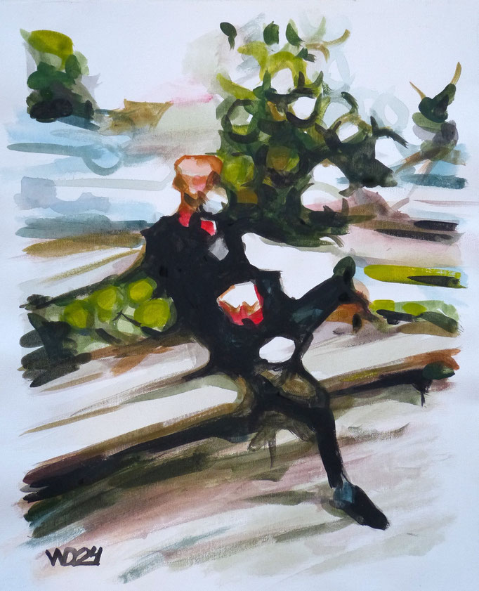 Im Park - 44 x 54 cm   Acrylfarbe auf Leinwand  80.00 €