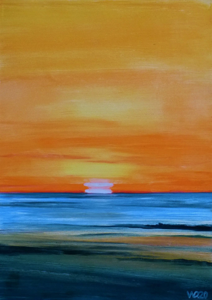 Sunset 78 - 24 x 33 cm  Ölfarbe auf Papier   45.00 €