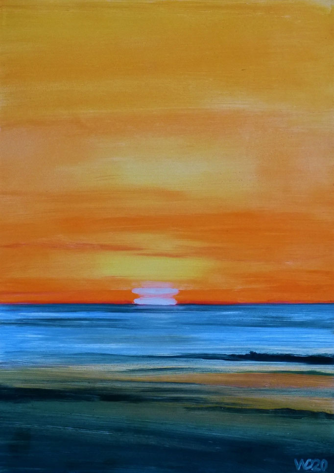 Sunset 78 - 24 x 33 cm  Ölfarbe auf Papier   45.00 €