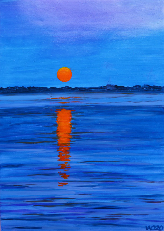 Sunset 58 - 24 x 33 cm  Ölfarbe auf Papier   45.00 €