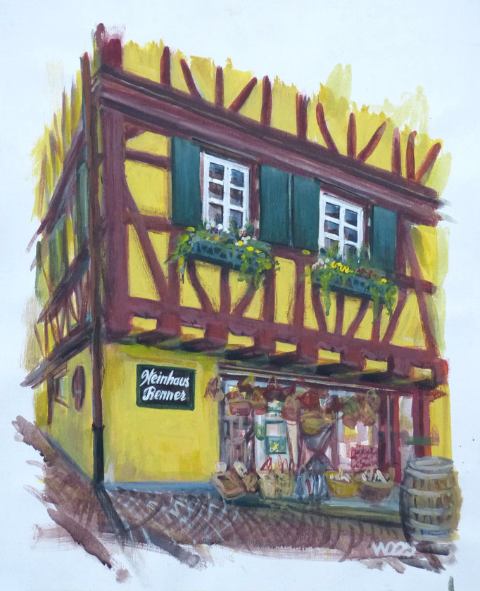 Weinhaus Renner - 44 x 54 cm   Acrylfarbe auf Leinwand  120.00 €