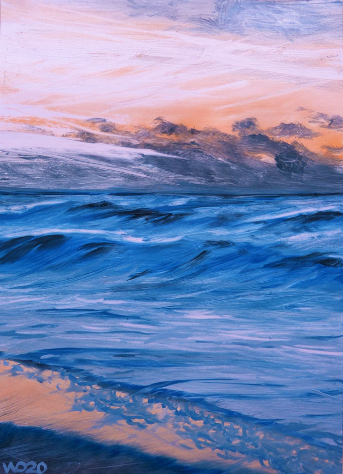 Sunset 61 - 24 x 33 cm  Ölfarbe auf Papier   45.00 €