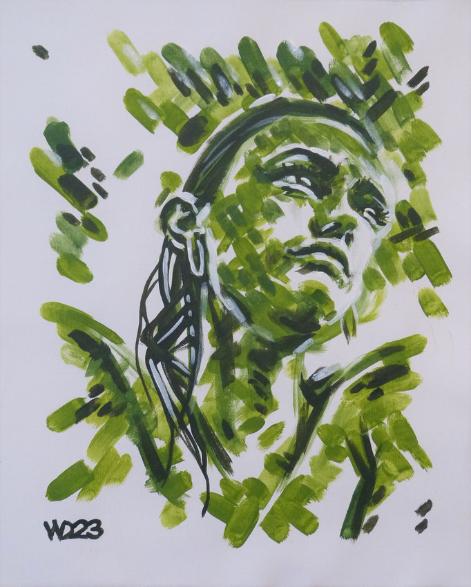 Grüne Laune - 44 x 54 cm  Acrylfarbe auf Leinwand   60.00 €