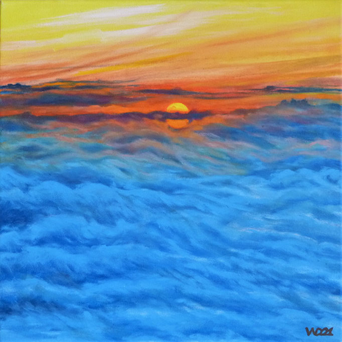 Über den Wolken - 40 x 40cm  Öl, Leinwand   80.00 €