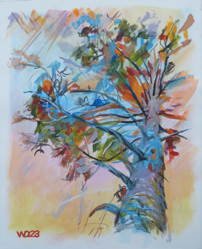 Einsame Fichte - 44 x 54 cm  Acrylfarbe auf Leinwand  80.00 €