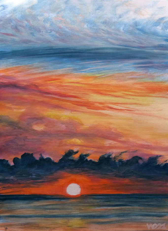 Sunset 81 - 24 x 33 cm  Ölfarbe auf Papier   45.00 €