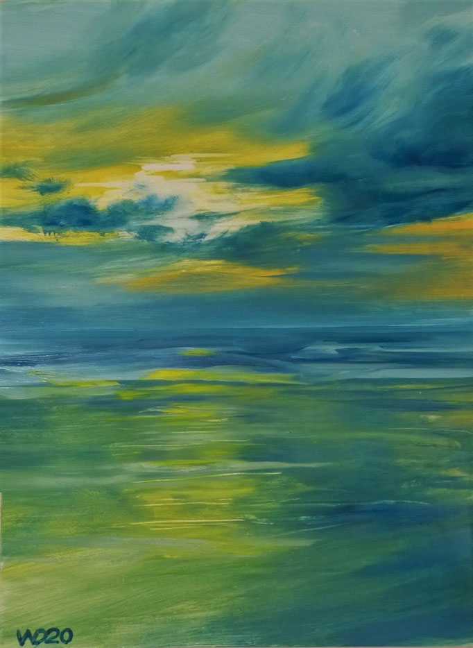 Sunset 32 - 24 x 33 cm  Ölfarbe auf Papier   45.00 €