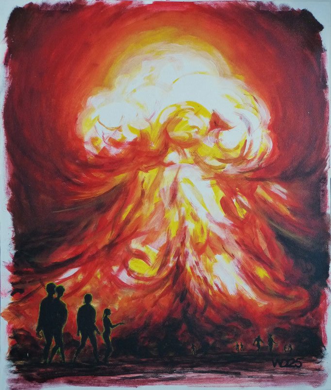 Bedrohung - 46 x 55 cm   Acrylfarbe auf Leinwand  130.00 €