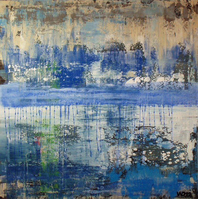 Aurora in blau -  65 x 65 cm Acrylfarbe, Schlussfirniss.   200.00 €