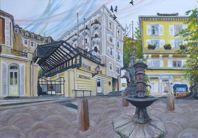 Brunnen am Jesuitenplatz - 70 x 100cm  Acrylfarbe, Leinwand  800.00 €