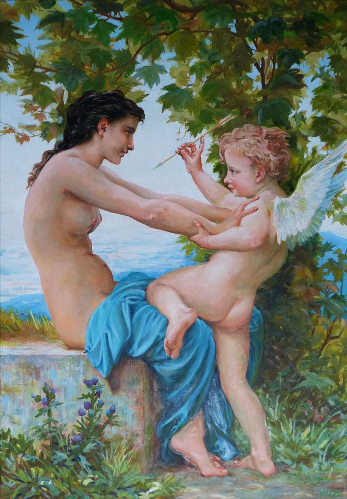 Mein Dank an Bouguereau 2 - 100 x 70 x 2cm  Ölfarbe auf Leinwand   1000.00 €