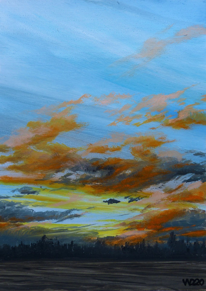 Sunset 62 - 24 x 33 cm  Ölfarbe auf Papier   45.00 €