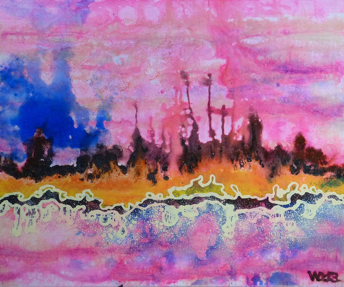 Untergang des Urans - 50 x 60cm  Material: Acrylfarbe, Schlussfirnis.    90 €