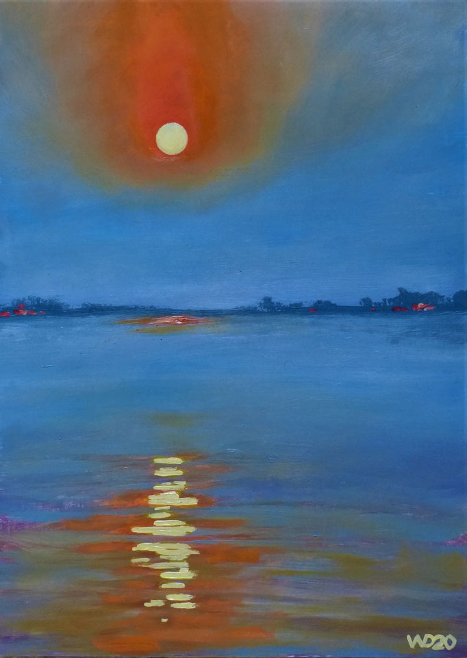Sunset 17 - 24 x 33 cm  Ölfarbe auf Papier   45.00 €