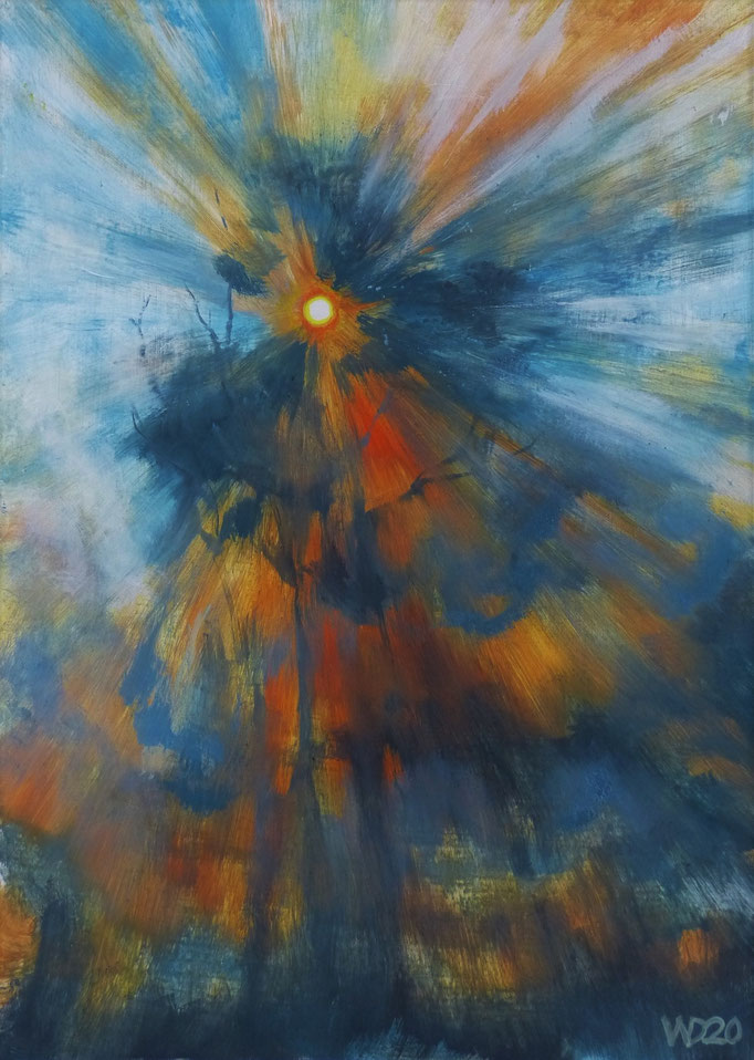 Sunset 15 - 24 x 33 cm  Ölfarbe auf Papier   45.00 €