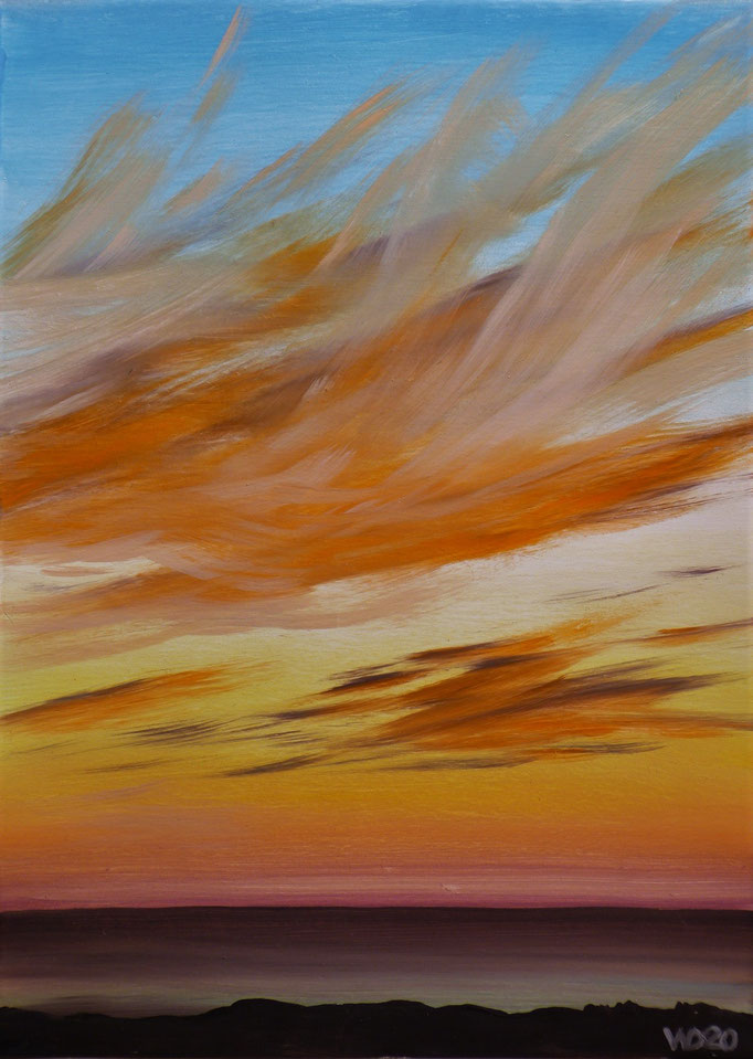 Sunset 50 - 24 x 33 cm  Ölfarbe auf Papier   45.00 €