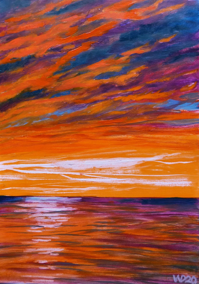 Sunset 69 - 24 x 33 cm  Ölfarbe auf Papier   45.00 €
