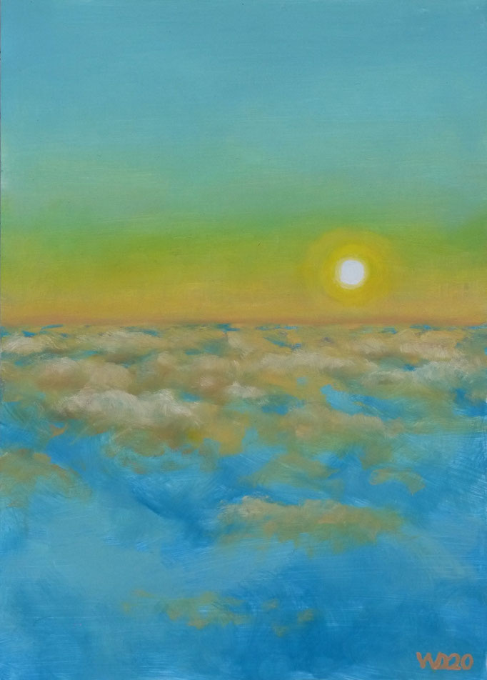 Sunset 8 - 24 x 33 cm  Ölfarbe auf Papier   45.00 €