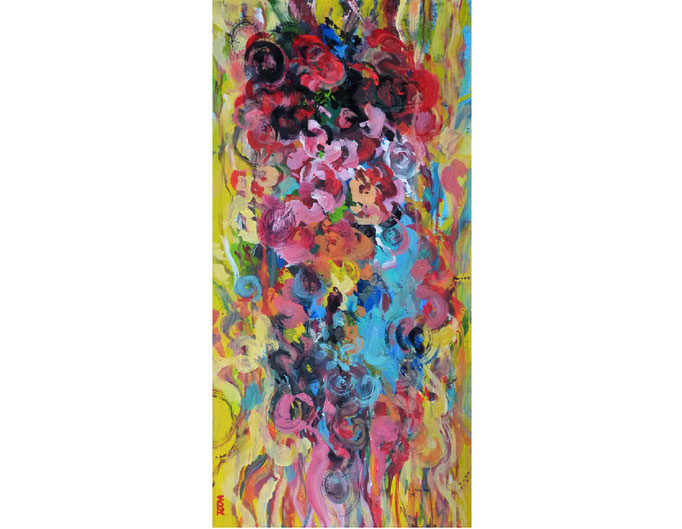 Blumenstrauss - 80 x 40 x 2 cm  Acrylfarbe auf Leinwand    90.00 €