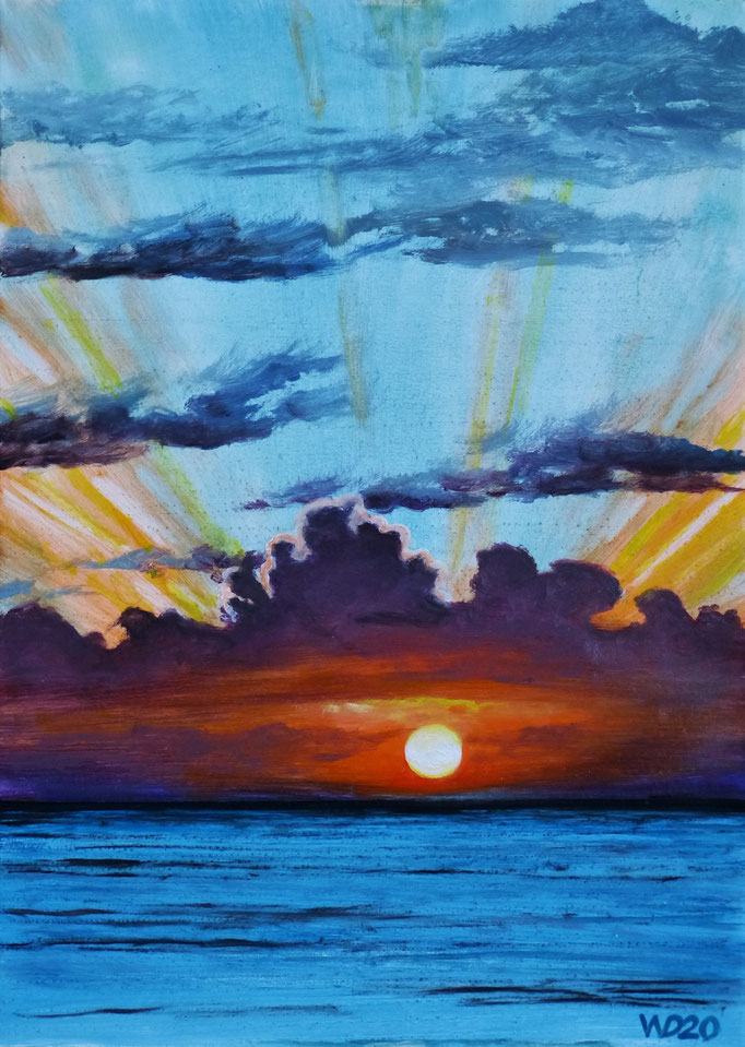 Sunset 80 - 24 x 33 cm  Ölfarbe auf Papier   45.00 €