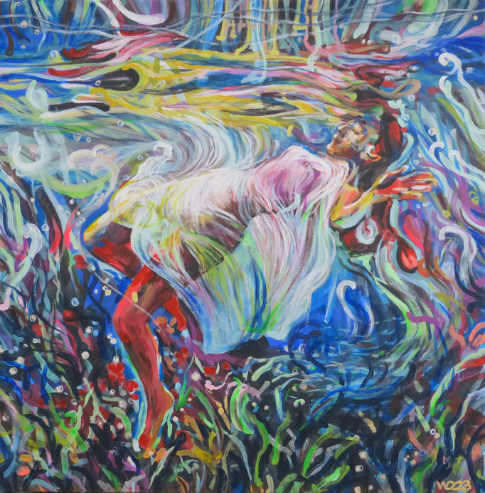 Farbige Träume 13  - 80 x 80 x 5 cm Acrylfarbe, Leinwand     420€