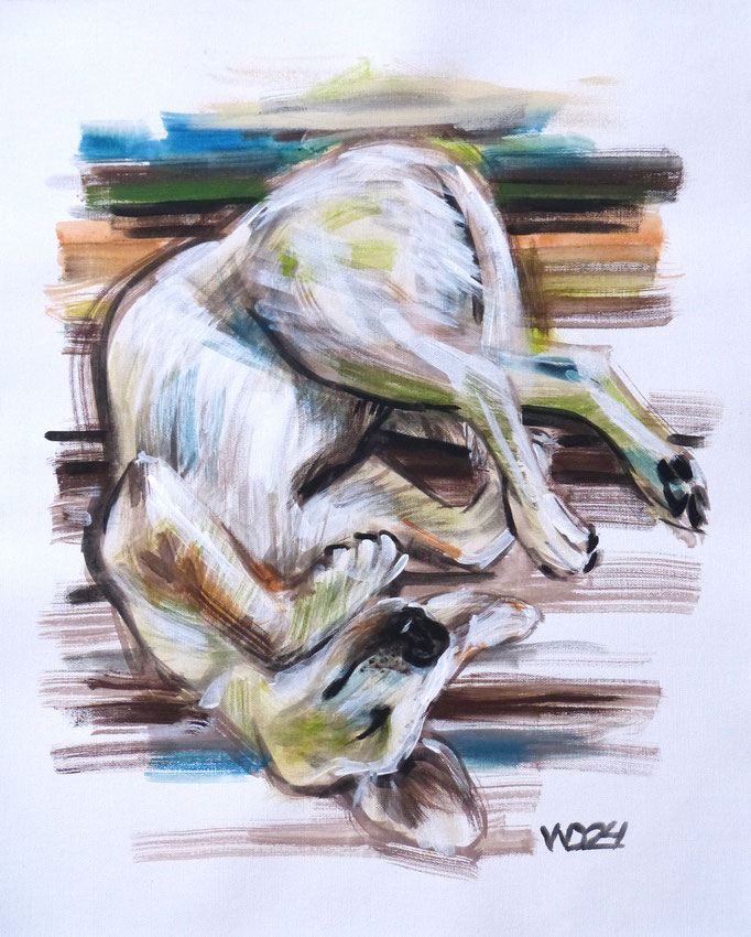 Völlig entspannt - 44 x 54 cm   Acrylfarbe auf Leinwand  70.00 €