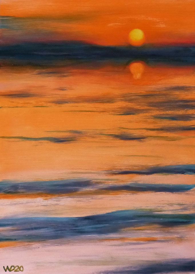 Sunset 30 - 24 x 33 cm  Ölfarbe auf Papier   45.00 €