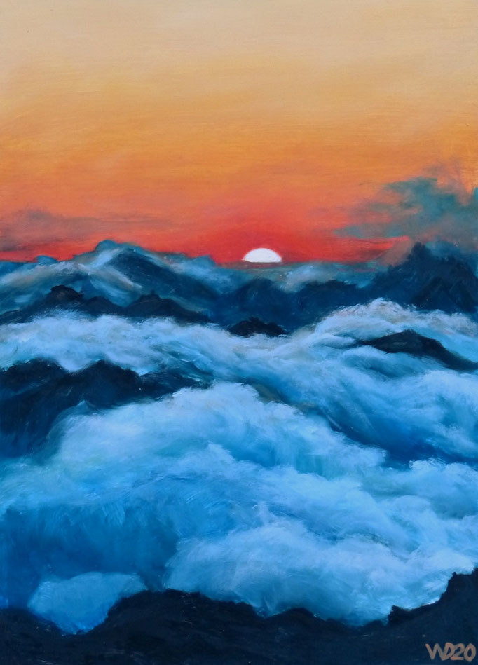 Sunset 9 - 24 x 33 cm  Ölfarbe auf Papier   45.00 €