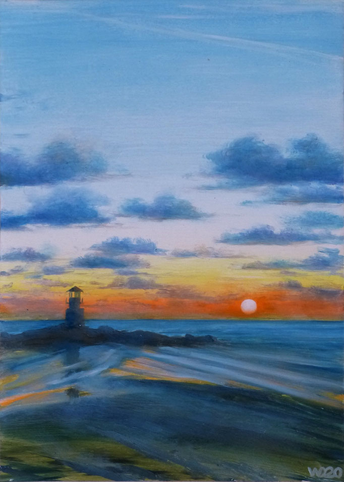 Sunset 41 - 24 x 33 cm  Ölfarbe auf Papier   45.00 €