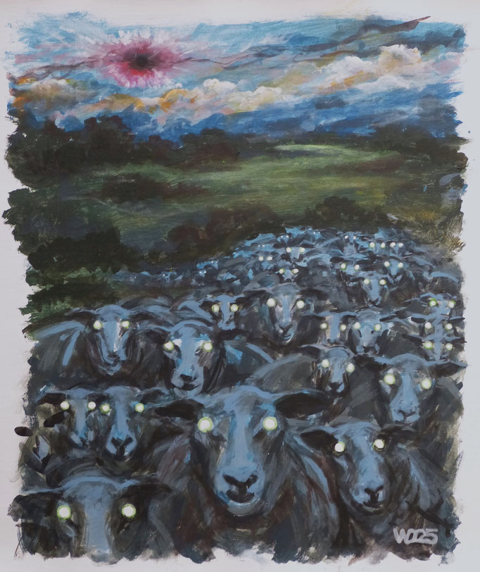 Augen der Nacht - 46 x 55 cm   Acrylfarbe auf Leinwand  130.00 €
