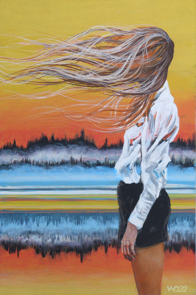 Windstoß - 40 x 60 cm  Acrylfarbe auf 3mm MDF-Platte    90.00 €