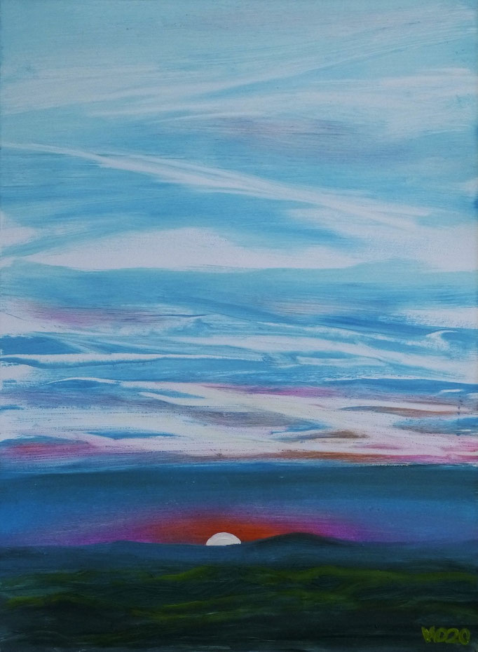 Sunset 75 - 24 x 33 cm  Ölfarbe auf Papier   45.00 €