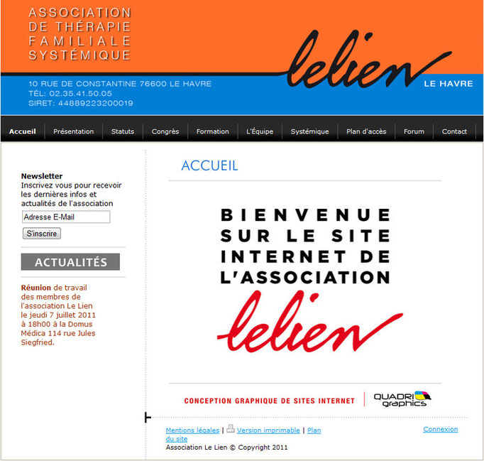 Site internet pour l'association "Le Lien" du Havre