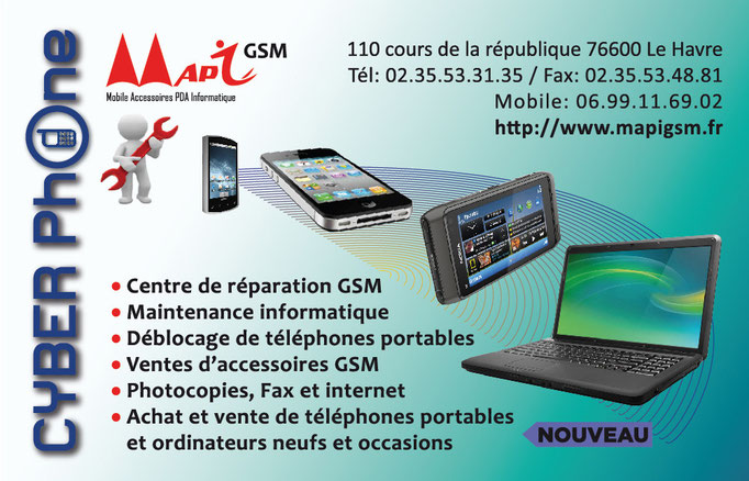 Carte de visite pour MAPY GSM 2013 (Le Havre)